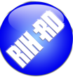 Glossy blue RIHERD button logo.  Doesn't do anything.